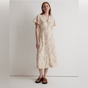 Madewell Kacie Midi Shirtdress in Stitched Vines